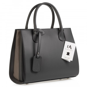 Geanta dama din piele naturala DiAmanti Franca Grigio Scuro